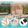 Egg Chair Oversized Lounger with UV-Resistant Cushions, All-Weather Wicker for Indoor/Outdoor, 370lbs Capacity, Beige - 4 of 4