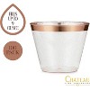 Chateau Glasses 100 Rose Gold Cups 9Oz - Rose Gold Glitter With A Rose Gold Rim - Premium Disposable Party Cups - 2 of 4