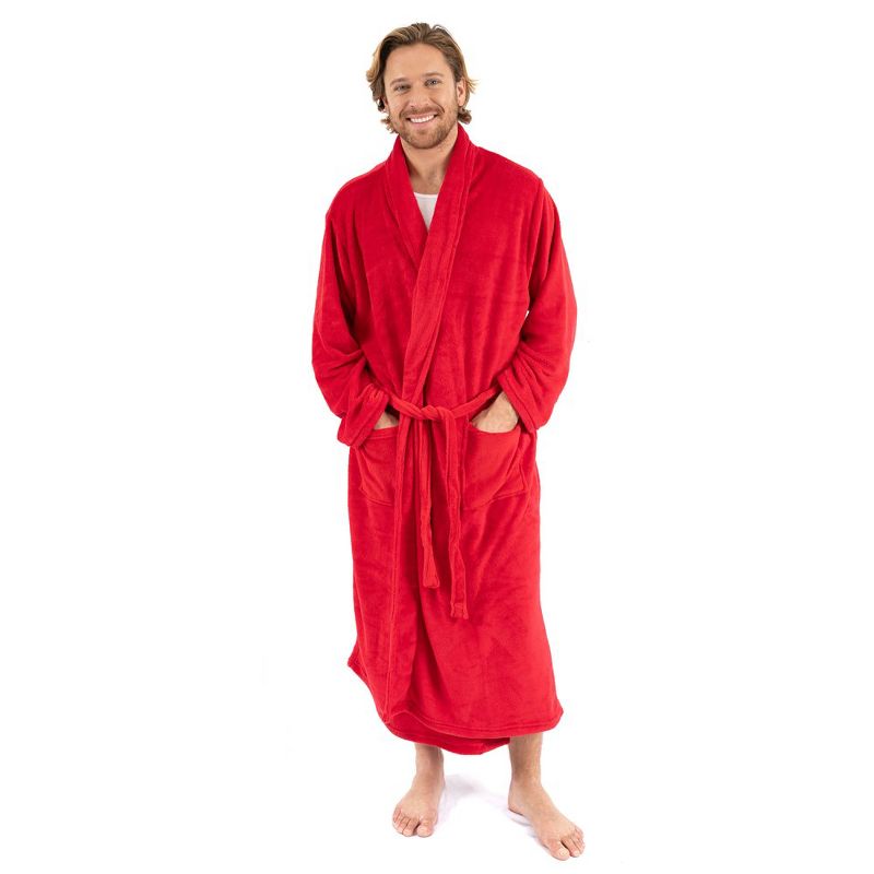 Leveret Mens Fleece Robe, 1 of 3