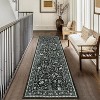 Washable Floral Runner Rug - Non-Slip Rubber Backing, Low-Pile Farmhouse Entryway Carpet, Foldable & Non-Shedding - 4 of 4