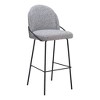 HomeRoots Set of Two 30" Light Gray And Black Shearling And Steel Bar Height Bar Chairs - 4 of 4