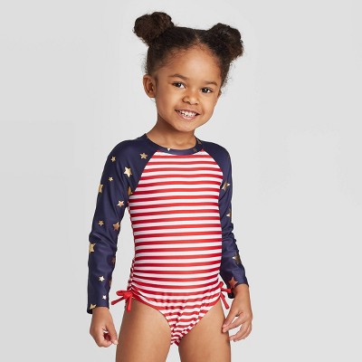 girls one piece long sleeve swimsuit