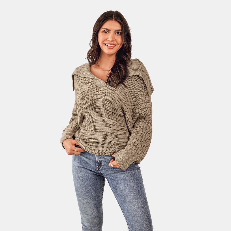Women's Chunky Knit V-Neck Sweater - Cupshe, 1 of 8