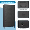 Munora - 72" 15-Door Metal Locker Storage Cabinet - Lockable for Office/School/Gym - Black - 4 of 4