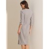 INSPIRE CHIC Women's Elegant Boat Neck 3/4 Sleeves Work Midi Split Sheath Dress - 4 of 4