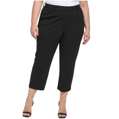 Calvin Klein Womens Office Solid Ankle Casual Trouser Pants