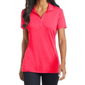 Mafoose Women's Short Sleeve Cotton Touch Stretch Performance Y-neck Polo Shirt - 1 of 4