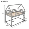 Twin Over Twin Low Bunk Bed With Slide And Ladder, Twin Bed Frames House Bed Frame With Roof Twin Size Bed Frame For Toddlers - 3 of 4