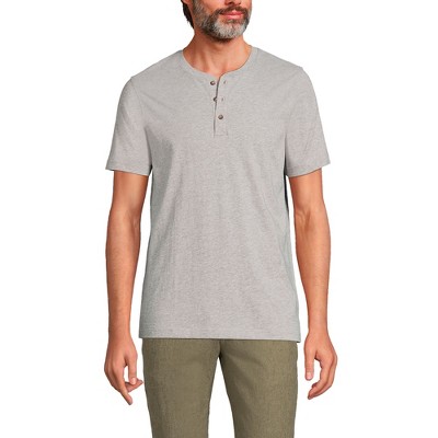 Lands' End Men's Short Sleeve Cotton Supima Jersey Henley