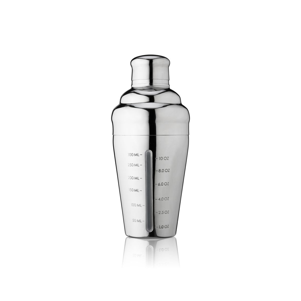 True Vista Measured Cocktail Shaker, 14 oz Stainless Steel with Built-in Strainer & Jigger Cap, Clear Window with Measurements, Home Bartender Gifts