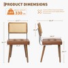 GustoWave Rattan Back Dining Chair of 2, PU Upholstered Kitchen Chairs for Dining Room, Kitchen, Restaurant, Brown - 3 of 4