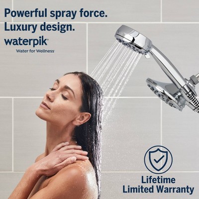Waterpik Chrome 8-Setting Handheld and Rain Showerhead Combo