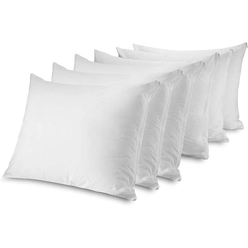 Circles Home 100% Cotton Breathable Pillow Protector with Zipper - (6 Pack), 1 of 9