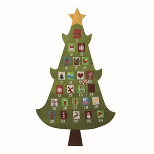 Transpac Polyester 60 in. Multicolor Christmas Felt Bright Tree Advent Calendar - 1 of 2