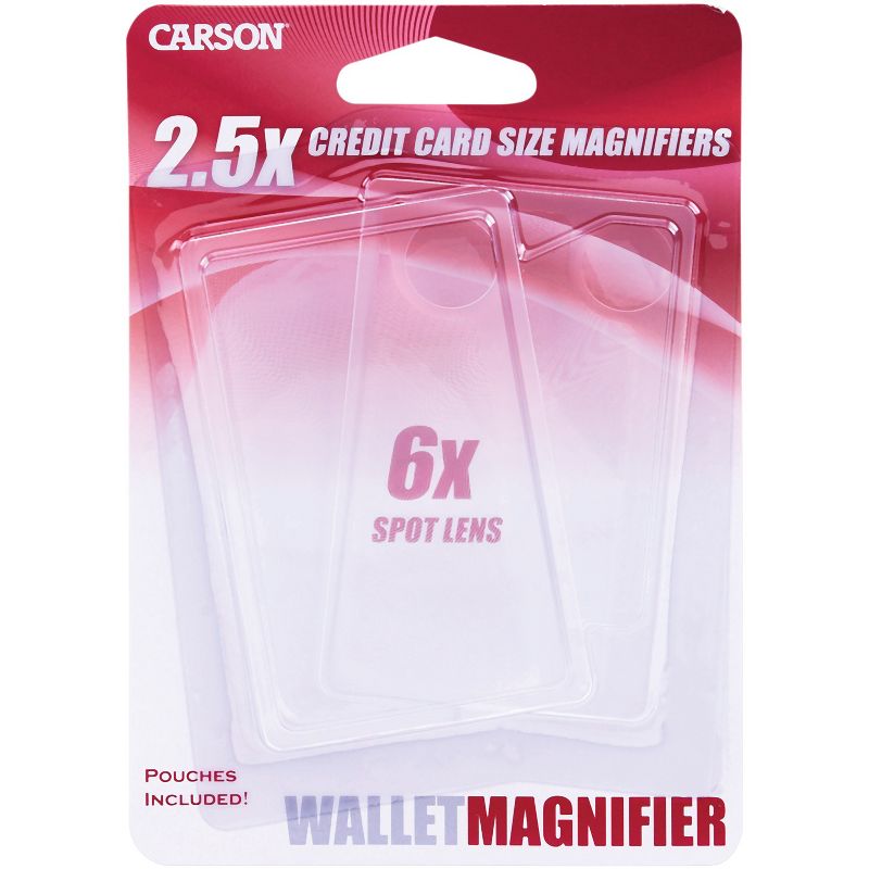CARSON® Credit Card-Size Magnifier with 6x Spot Lens, 2 pk, 4 of 6