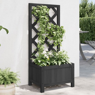 vidaXL Square Garden Planter - Solid Pinewood Flower Box - Ideal for Plants, Vegetables, Herbs and Flowers - Suitable for Garden, Patio, Balcony Decor