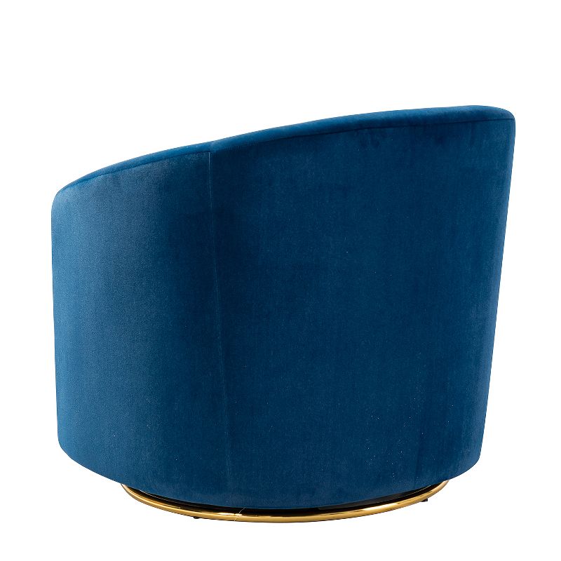 Amarante Comfy Velvet Swivel Chair for Bedroom with Metal Base | Karat Home-TEAL, 4 of 11