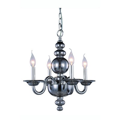 Champlain Silver Crystal Candle Chandelier with Chrome Finish