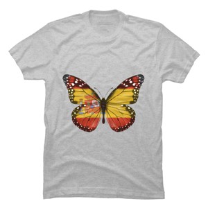 Men's Design By Humans Butterfly Flag Of Spain By GiftsIdeas T-Shirt - 1 of 2
