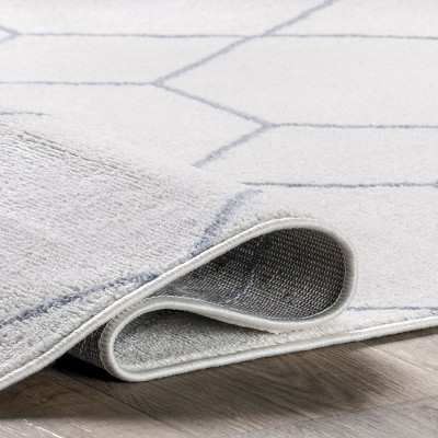 Veronica Blue Geometric Synthetic 5' x 8' Area Rug