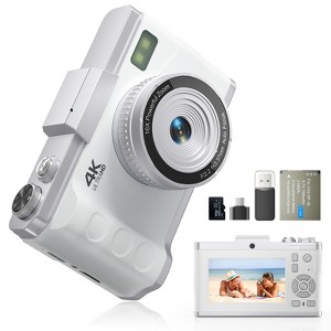 HONGGE 64MP Digital Camera with 4K Video, 16X Zoom, Flip Screen, Autofocus, and Type-C Fast Charging - 1 of 4