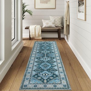 Rugs for Living Room Vintage Rug Medallion Pattern Distressed Non Slip Area Rug for Bedroom, Dining Room, Home Office - 1 of 4