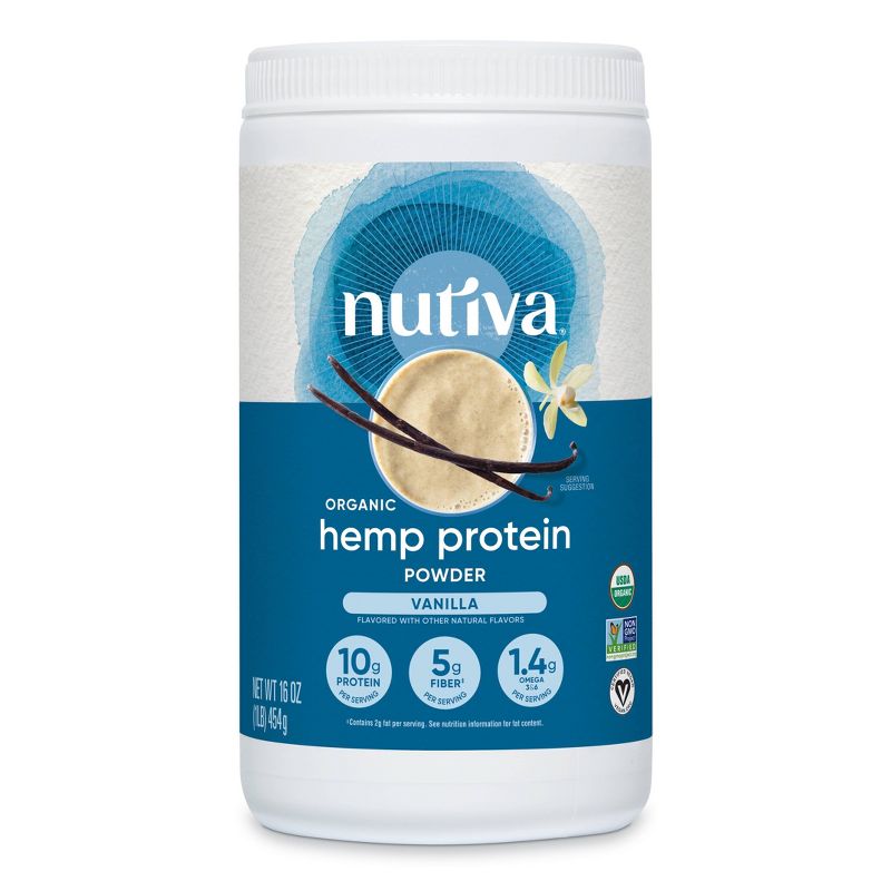 Nutiva Organic Vegan Hemp Protein Powder - Vanilla - 16oz, 1 of 4