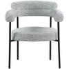 Meridian Furniture,Blake Grey Boucle Fabric Dining Chair, Set of 2 - 3 of 4