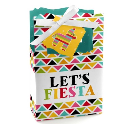 Big Dot of Happiness Let's Fiesta - Mexican Fiesta Party Favor Boxes - Set of 12