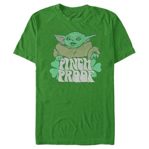 Men's Star Wars The Mandalorian Grogu St. Patrick's Day Pinch Proof T-Shirt - 1 of 4