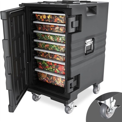 Winado 109 QT Insulated Food Pan Carrier With Lockable Wheels