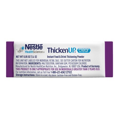 Nestle ThickenUp Clear Food & Drink Thickener Unflavored 1.4 Gram Packet 288 Ct