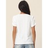 INSPIRE CHIC Women's Dressy Casual Crewneck Summer Ruched Short Sleeve Eyelet Tops - 4 of 4