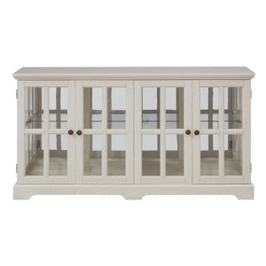 FONTOI Vintage Curio Display Cabinet, Glass Door Showcase with Adjustable Shelves for Collections, for Home or Office, White, 15.75"*32.09"*59.06" - 1 of 4