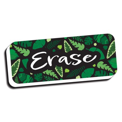 Ashley Productions Magnetic Whiteboard Eraser, Greenery with Erase, 2" x 5" (Pack of 6)