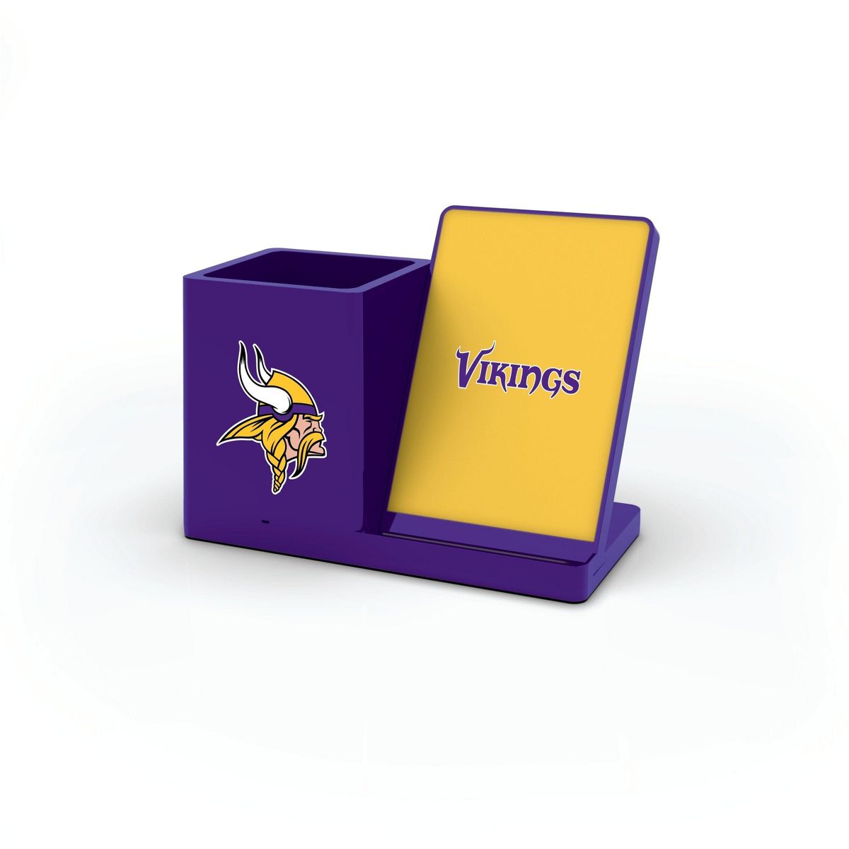 SOAR NFL Wireless Charging Phone Stand and Desktop Organizer- Minnesota Vikings