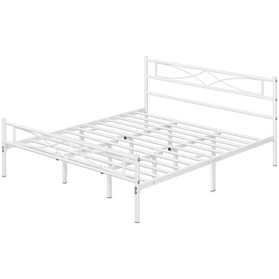 Yaheetech Simple Metal King Size Bed Frame With Curved Design Headboard ...