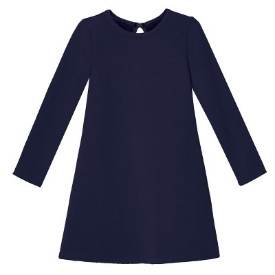 City Threads Usa-made Cotton Fleece Soft A-line Dress | Navy - 16y : Target