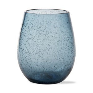 tagltd Midnight Blue Bubble Glass Stemless Wine Glasses - 16oz, Dishwasher Safe Drinkware for Everyday Use, - 1 of 4