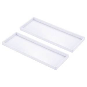 Unique Bargains Plastic Fast Food Smooth Surface Reusable Serving Tray 2 Pcs - 1 of 4