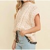 Women's Cable Kit Contrast Stitch Sweater - Cloud Ten - 2 of 4