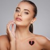 Unique Bargains Luminous Heart Pattern Fake Tattoos Fluorescent Pink 10 Pcs - 2 of 4