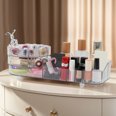 Unique Bargains Rotating Makeup Organizer Clear 1 Pc