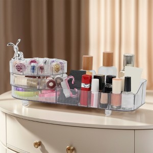 Unique Bargains Rotating Makeup Organizer Clear 1 Pc - 1 of 4
