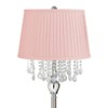 360 Lighting Crystals Traditional 60 1/2" Tall Standing Floor Lamp Foot Switch Silver Metal Satin Steel Finish Bedroom Drum Mapo Bubblegum Pink Shade - 2 of 4