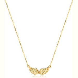 Gold Plated Faith Necklace for Women, Cross Evil Eye & Angel Wing CZ Pendant Animal-Wing - 1 of 4