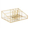 Glamlily Glass Makeup Organizer with Gold Trim, 10 Compartments (10.2 x 7.5 x 3.5 In) - image 3 of 4
