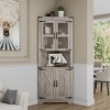 Corner Storage Cabinet with Glass Doors, Double-Door Corner Cabinet, Corner Cabinet with Shelves, Corner Cabinet with Light Strips - 4 of 4
