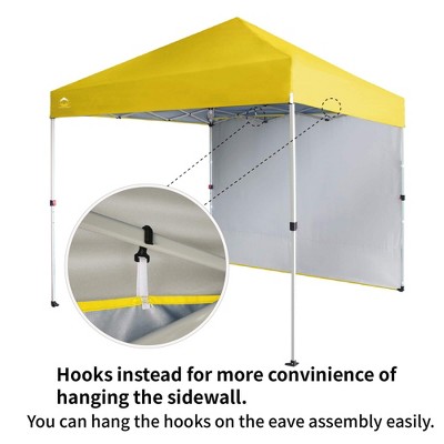 Beige 8x8 Pop Up Canopy Tent with Side Wall