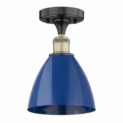 Plymouth Dome - 1 Light Semi-Flush Mount In Industrial Style-11.25 Inches Tall and 7.5 Inches Wide